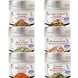 Middle Eastern Seasonings Gourmet Gift Set - Tastes of The Middle East - Artisanal Spice Blends Six Pack - Non GMO, All Natural, Small Batch - Made By Hand in USA - Gustus Vitae - #313