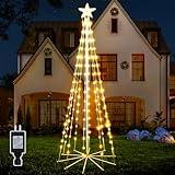 shineshine Christmas Tree Lights 170 LED, 8 Lighting Modes IP65 Waterproof Outdoor Christmas Tree with Lights, Warm White Christmas Lights for Outside Indoor Yard Porch