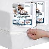 Twin Mattress Protector Waterproof 2 Pack Zippered for Kids, 6-Side Waterproof Twin Size Mattress Protector, Twin Mattress Cover, Box Spring Mattress Encasement