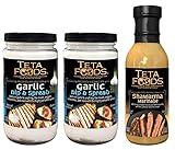 Teta Foods Assorted Selection of Middle Eastern Dressings and Marinades (2 Garlic 1 Shawarma)