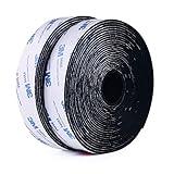 3M Hook and Loop Self Adhesive Tape 1" x 20Ft 9448A Sticky Back Interlocking Nylon Fabric Fastener Heavy Duty Adhesion Strip Tape Black(9448AF)