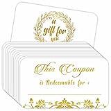 PARTH IMPEX 50 Blank Coupon Cards - Redeem Gift Voucher for Present, Love Coupons for Husband Wife, Blank Gift Certificates, Christmas Valentine Couples Coupons Book for Him, Her, Boyfriend