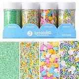 Sweets Indeed Sprinkles, Easter Sprinkles, Spring Shapes, 4 Pack, Edible Sprinkle Mix, Perfect for Cake Decorations, Baking, Ice Cream, Cookies, Cupcake Topper (Easter)