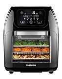 CHEFMAN Multifunctional Digital Air Fryer+ Rotisserie, Dehydrator, Convection Oven, 17 Touch Screen Presets Fry, Roast, Dehydrate, Bake, XL 10L Family Size, Auto Shutoff, Large Easy-View Window, Black