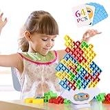 LIMYIOM 64Pcs Tetra Tower Game, Family Board for 2 Players Family Games, Building Blocks Stacking Balance Games Toys for Kids, Adults, Friends, Classroom, Family and Travel Party
