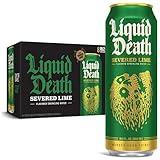 Liquid Death, Severed Lime Sparkling Water, 8-Pack (King Size 19.2oz Cans), Lime Flavored Sparkling Beverage Sweetened With Real Agave, Low Calorie & Low Sugar