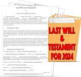 Zastic! 2025 Last Will and Testament Kit: Blank Legal Last Will Testament Forms, Do It Yourself Legal Will Maker Templates - End of Life Planning Kit - Includes 3 Blank Forms, Guide, & Envelopes