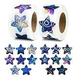 1000 PCS Star Stickers for Kids Reward, 0.98×0.98 Inch Self-Adhesive Holographic Roll Star Reward Small Stickers, Suitable for Reward Education Supplies for Toddlers, Students,Crafts, Behavior Charts