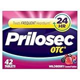 Prilosec OTC, Omeprazole Delayed Release 20mg, Acid Reducer, Treats Frequent Heartburn for 24 Hour Relief, All Day, All Night*, 20mg, Wildberry Flavor, 42 Tablets