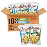 Sensible Portions Veggie Straws Multi-Pack, Sea Salt and Zesty Ranch Flavor, Gluten-Free Chips, Individual Snacks, 0.75 Ounce Bag, 10-Pack