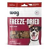 Amazon Brand - Wag Freeze-Dried Raw Single Ingredient Dog Treats, Beef Liver, High Protein, Health Training Treats or Meal Topper for all Dogs, Grain-Free, 3.3 Ounce (Pack of 1)