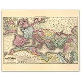 Roman Empire Map A.D.107 Poster - Ancient Roman Empire Map, Atlas - 11x14 Unframed Art Print - Great Vintage Gift and Decor for Home and for Historical Map Enthusiasts