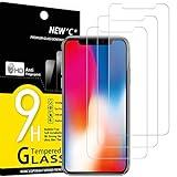 NEW'C 3 Pack Designed for iPhone 11 Pro and iPhone X and iPhone XS Screen Protector Tempered Glass, Case Friendly Anti Scratch Bubble Free Ultra Resistant