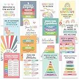 Decorably 16 Speech Therapy Posters for Classroom, 11x17in Matte-Laminated Educational Speech Therapy Decor