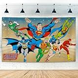 Superhero Party Backdrop Decoration – 5x3FT Cartoon Banner for Boys Birthday, Baby Shower, Kids Comic Theme Party, Wall Decor, Photo Booth Background, Super Hero Group Decoration