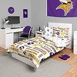 FOCO Minnesota Vikings NFL Retro Bed in a Bag Comforter Bedding 5 Piece Full Set
