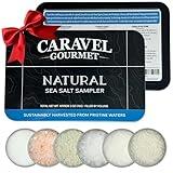 Natural Sea Salt Sampler Set, Pure Finishing Salt with a Rich Taste, Gourmet Cooking Gift and Salt Variety Pack from Around The World, 0.5 oz x Bundle of 6 Imported Salts - Caravel Gourmet Salt