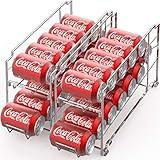 Simple Houseware Stackable Front Loading Beverage Can Dispenser Rack, Chrome - 2 Pack