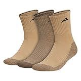 adidas Men's Cushioned X 3 Mid-Crew Socks (3-Pair), Beige Tone/Blanch Cargo/Black, Large