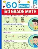 Third Grade Math Practice Book Ages 8 to 9: Math Drills Workbook Featuring Addition, Subtraction, Multiplication, Division, Fractions and more | ... (Math Ninjas - Children Math Essentials)