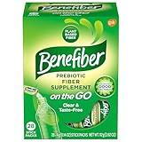 Benefiber On the Go Prebiotic Fiber Supplement Powder for Digestive Health, Daily Fiber, Unflavored - 28 Sticks (3.92 Ounces)