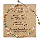 Christian Gifts for Women, Cross Bracelet, Christian Gifts, Inspirational Gifts for Women, Natural Stone Bracelets, Religious Gifts for Woman