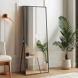 self Full Length Floor Mirror 43"x16" Large Rectangle Wall Mirror Hanging or Leaning Against Wall for Bedroom, Dressing and Wall-Mounted Thin Frame Mirror - Black, 43" x 16" (USAM004)