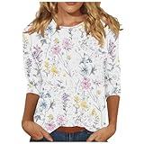 Generic Amazon Days 2024 Deals Flash Deals of The Day Prime Today Only Clearance 3/4 Sleeve Tees for Women Loose Fit Western Wear Women 1/2 Length Sleeve Womens Tops Women 3/4 Sleeve Tops and Blouses