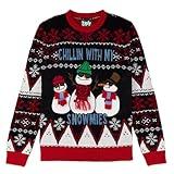 The Ugly Sweater Co. Interactive Ugly Christmas Sweaters for Holiday Fun Tacky Unisex Design, Perfect Snug Fit Breathable (Chillin with My Snowmies, Large)