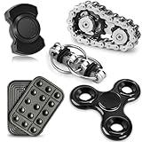 5 Pcs Fidget Toys Adults & Teen Metal Fidgets Spinner Magnetic Slider Cool Gadgets Office Desk Toy Stress Relief Sensory Items for Autism ADHD Anxiety Stocking Stuffers for Teen Boys Adult Men Gift