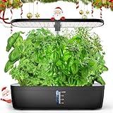 Indoor Garden Hydroponics Growing System 12 Pods, Indoor Herb Garden with LED Grow Light, Adjustable Height Up to 10.8inch, Hydroponics for Family