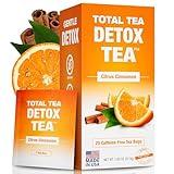 Total Tea SIimming Detox Tea Caffeine Free - 25 Day Detox Tea - Herbal Tea with Chamomile, Hibiscus Tea & Ginger Root for Colon Cleanse – Natural Citrus & Cinnamon Herbal Tea for Digestive Health (25-Pack, Citrus & Cinnamon)