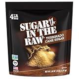 Sugar In The Raw Granulated Turbinado Cane Sugar, No erythritol, Pure Natural Sweetener, Hot & Cold Drinks, Coffee, Cooking, Baking, Vegan, Gluten-Free, Non-GMO, Bulk Sugar, 4lb Bag (1-Pack)