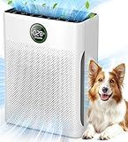 Air Purifiers for Home Large Room up to 2200sq.ft, MOOKA Air purifier for Home Pets with Washable Filter, PM 2.5 Display Air Quality Sensor Air Cleaner for Bedroom, Dorm room, Pets, Office, PR1