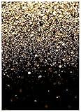 WOLADA 5x7FT Gold Backdrop Glitter Backdrop Gold Spots Bokeh Backdrop Black and Gold Backdrop Wedding Backdrop Gold Backdrop for Parties Vinyl Photography Backdrop 11412