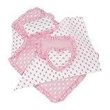 Emily Rose Doll Clothes | USA Business | 18 Inch Doll Pink Heart Bedding for Doll Beds Bunks Cribs & Cradles | Reversible 5 PC 18" Doll Bedding Gift Set!