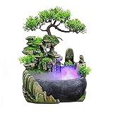 Rockery Stream Tabletop Fountain, Zen Meditation Indoor Waterfall Feature with Automatic Pump and Switch, Desktop Fountain for Home Office Bedroom Decoration (A)