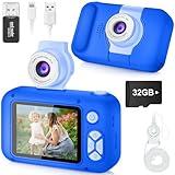 ARNSSIEN Kids Camera, Toddler Kid Digital Camera with 180°Flip Lens & 2.4in IPS Screen, Birthday Festival Present Toy for 4 5 6 7 8 9 10 11 Year Old Girls/Boys, 32 GB Card Included, X101