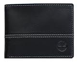 Timberland Men's Leather Passcase Trifold Wallet Hybrid, Black, One Size