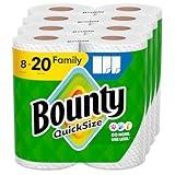 Bounty Quick Size Paper Towels, White, 8 Family Rolls = 20 Regular Rolls (Packaging May Vary)