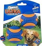 Chuckit! Ultra Squeaker Ball Dog Toy for Medium Breeds - Bouncy Squeaky Fetch Balls for Dogs - Floating Water Pet Toys - Durable Rubber - Size Medium - 2.5" Diameter - Pack of 2