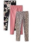 The Children's Place Girls' Assorted Everyday Pull On Leggings, Floral/Mauve/Gray 3-Pack