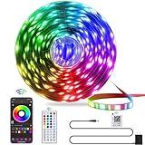 QZYL LED Lights for Bedroom, 25FT RGB LED Strip Lights with 44 Keys IR Remote, Smart LED Light Strip with Adhesive Backing Adjustable Brightness App Control for Bedroom Party Decoration