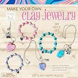 Hapinest Make Your Own Clay Jewelry Making Kit for Girls,Create 3 Bracelets & 3 Necklaces