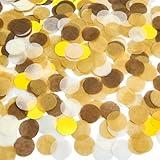 Gold Brown Tan and Beige Tissue Confetti Dots Table Decoration for Birthday Graduation Gender Neutral Beige Party, 1 inch in Diameter, 100 grams