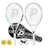 PIKASEN 27 Inch Tennis Rackets for Adult Recreational 2 Players Tennis Rackets Set with 2 Overgrips and 1 Tennis Bag. Perfect for Beginners and Students Training