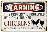 Bestylez Funny Chicken Coop Warning Sign Outdoor Chicken House Decor Gifts For Chicken Lovers 12" * 8" (219)