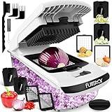 Fullstar Vegetable Chopper and Spiralizer - Food Chopper with Container, Fruit Slicer, Kitchen Gadgets & Accessories, Home Essentials (4 in 1, White)