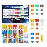 98 PCS Reliable Car Fuse Assortment Kit – Standard,Mini & Low Profile Mini Fuses (2A/5A/10A/15A/20A/25A/30A/40A), Mixed Colors Automotive Blade Fuses for Car, Truck, RV, SUV, Boat