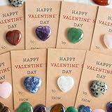 ORIENTAL CHERRY Valentines Day Gifts for Kids - 24 Pack Valentines Cards with Heart-Shape Crystals - Valentine Gift Exchange for Boys Girls Toddlers Class Classroom School Party Favor